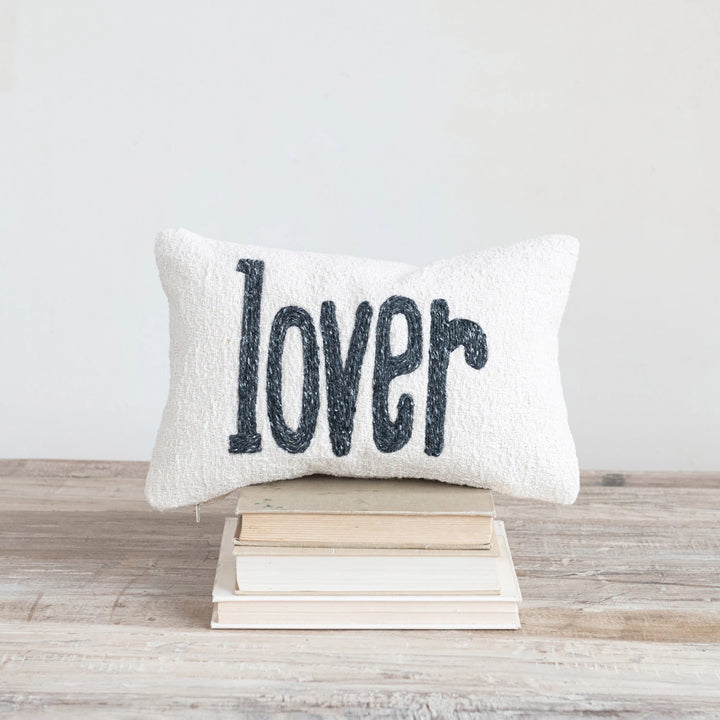 "lover" Lumbar Throw Pillow, 14"
