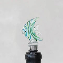 Wine Stopper w/ Hand-Blown Glass Figure