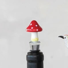 Wine Stopper w/ Hand-Blown Glass Figure