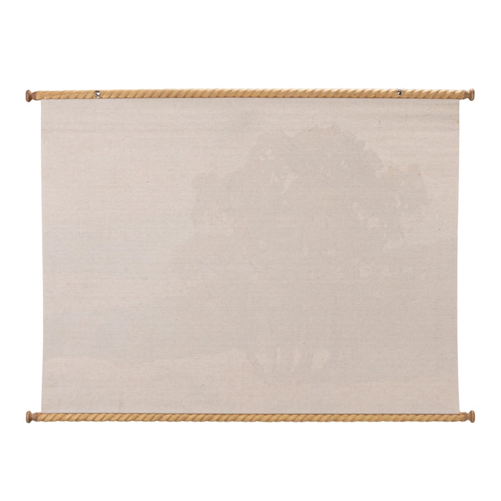 Oak Tree Canvas + Carved Wood Scroll, 39" x 29"