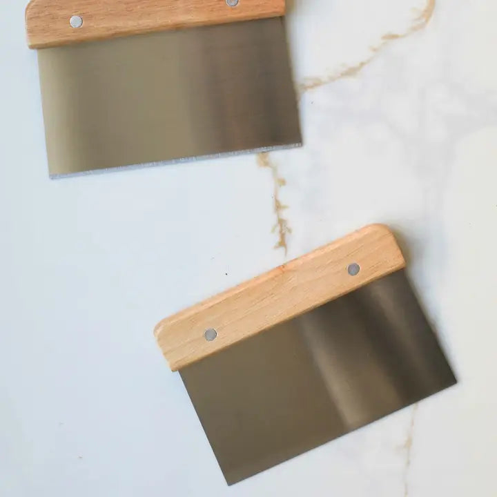 Stainless Steel Dough Scraper with Wood Handle