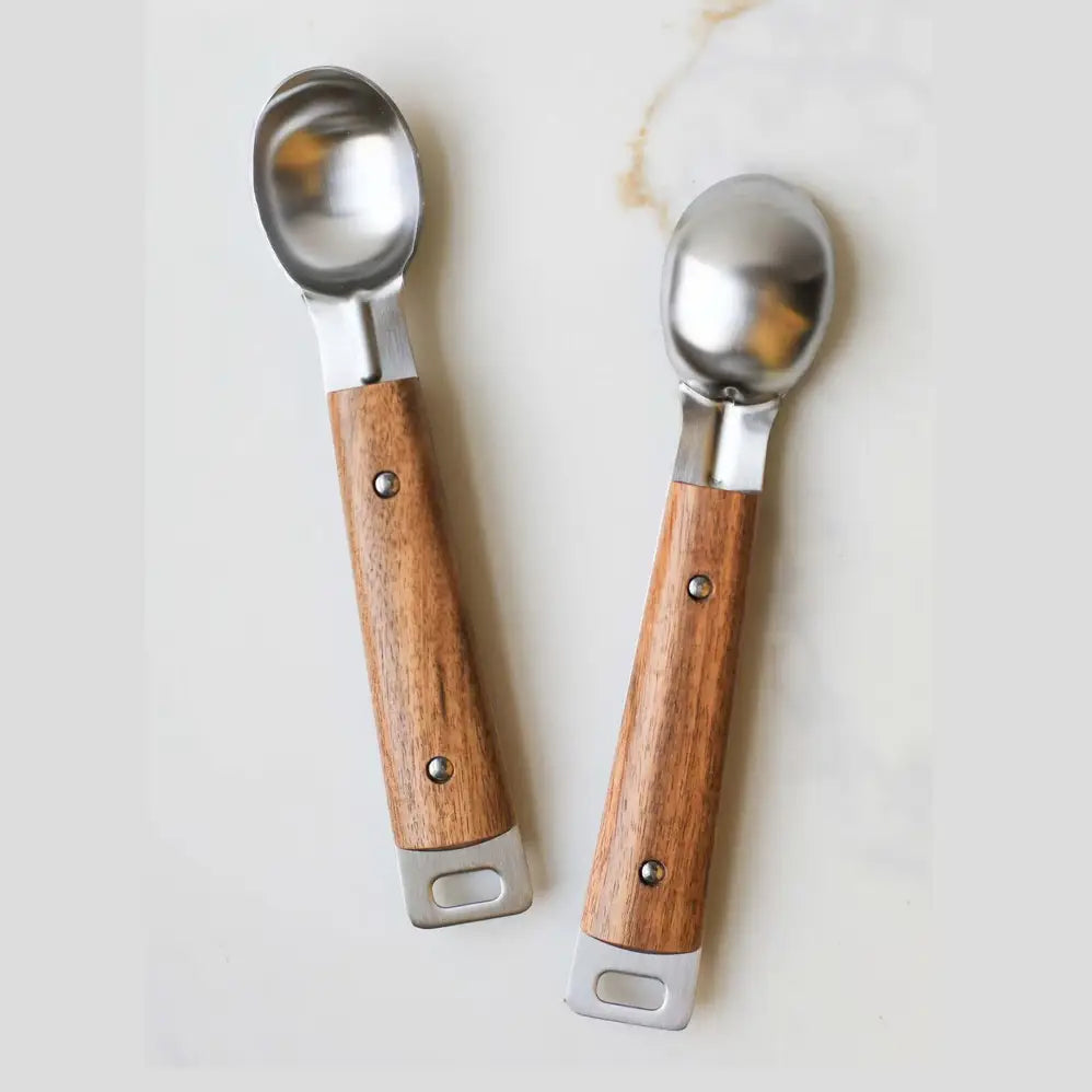 Heirloom Wood Handle Stainless Steel Ice Cream Scoop