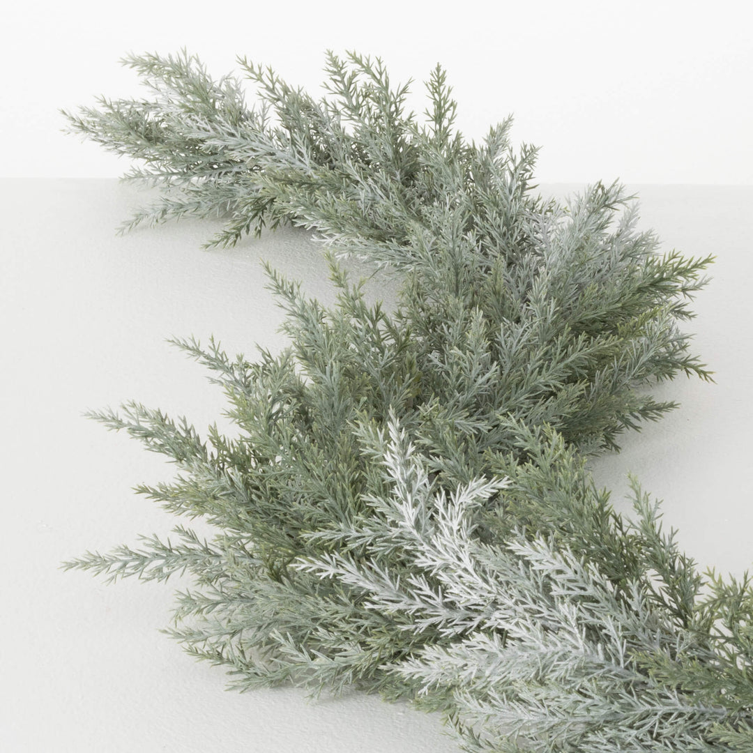 Frosted Blue Cedar Garland, 4'