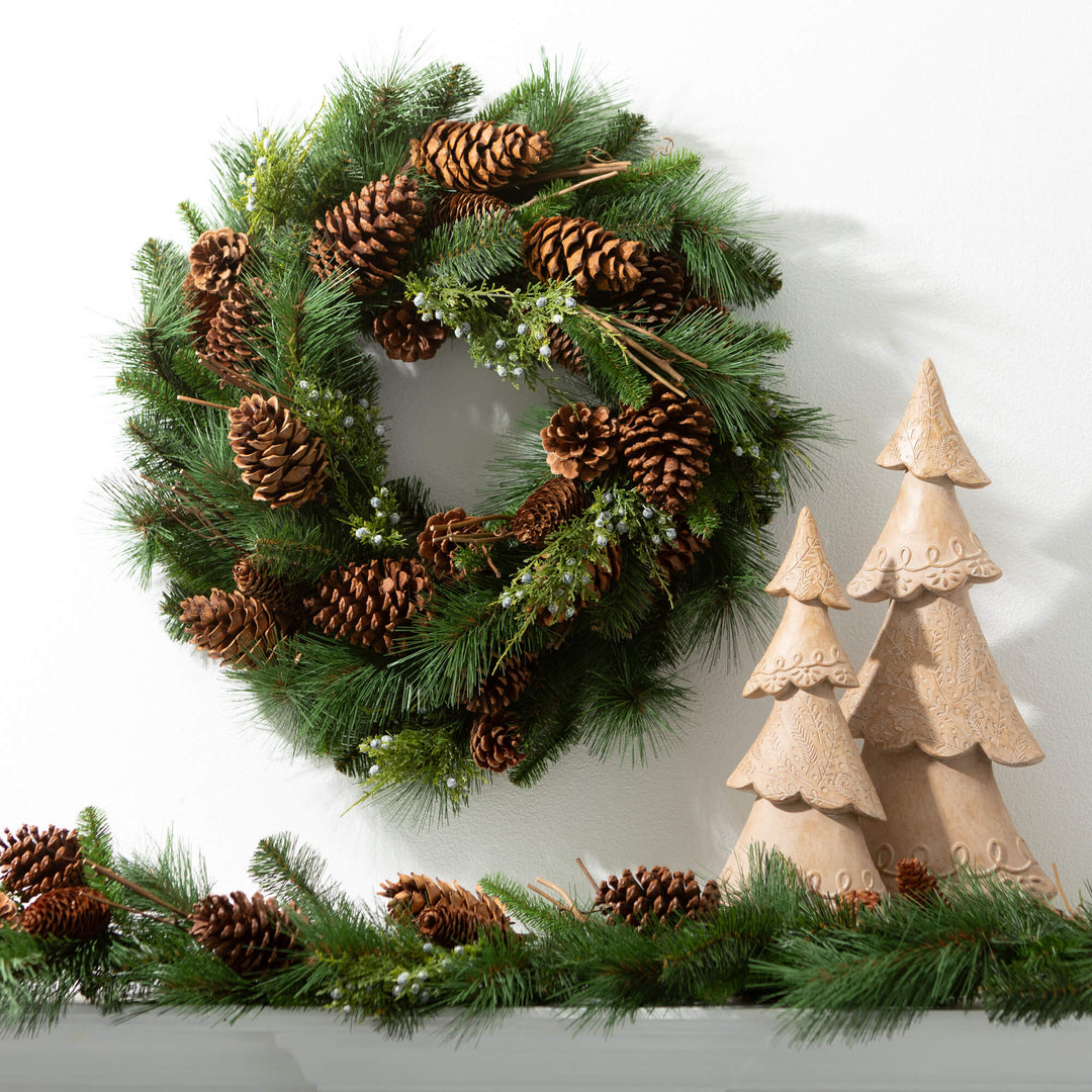 Lush Pine Pinecone Garland, 6'