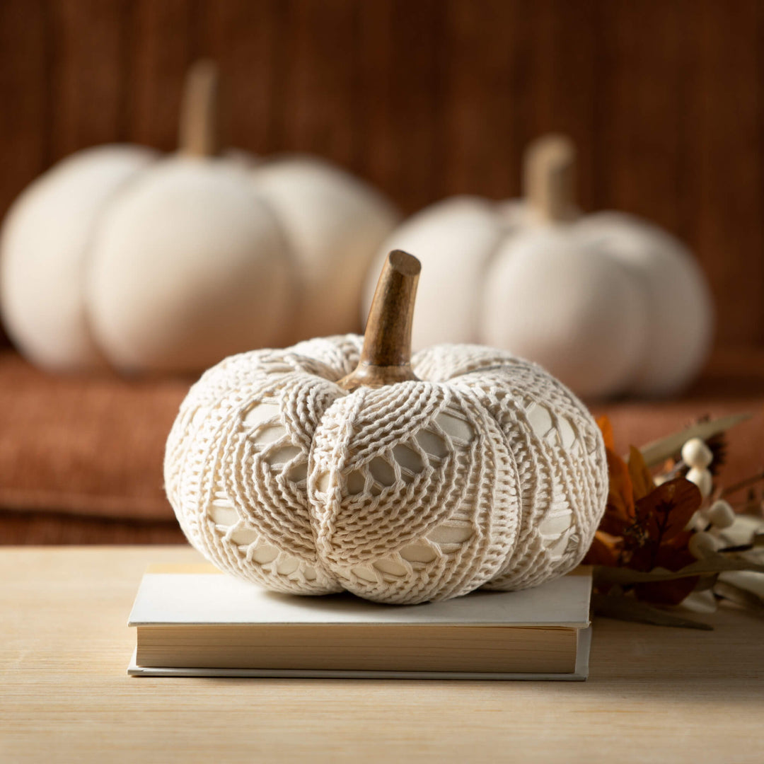 Cream Plush Pumpkins