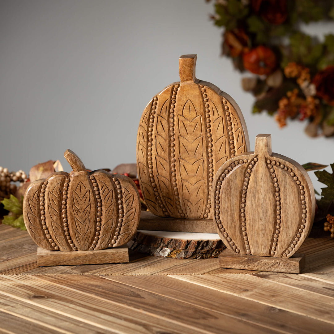 Rustic Wooden Pumpkins