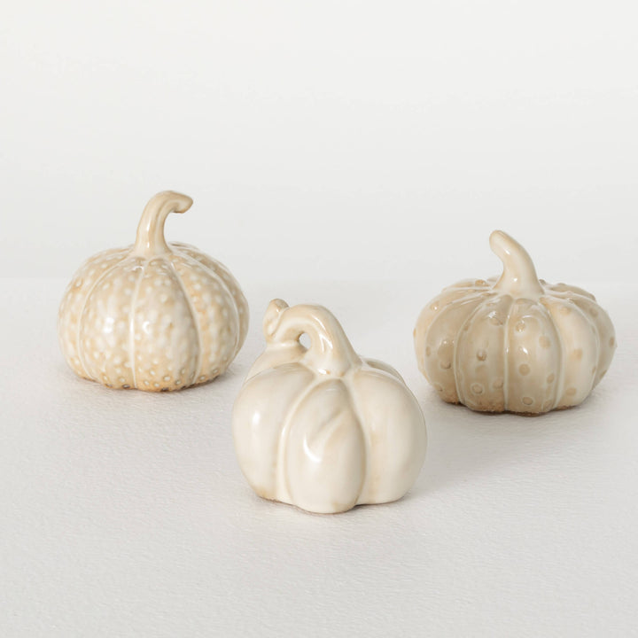 Stoneware Cream Pumpkins