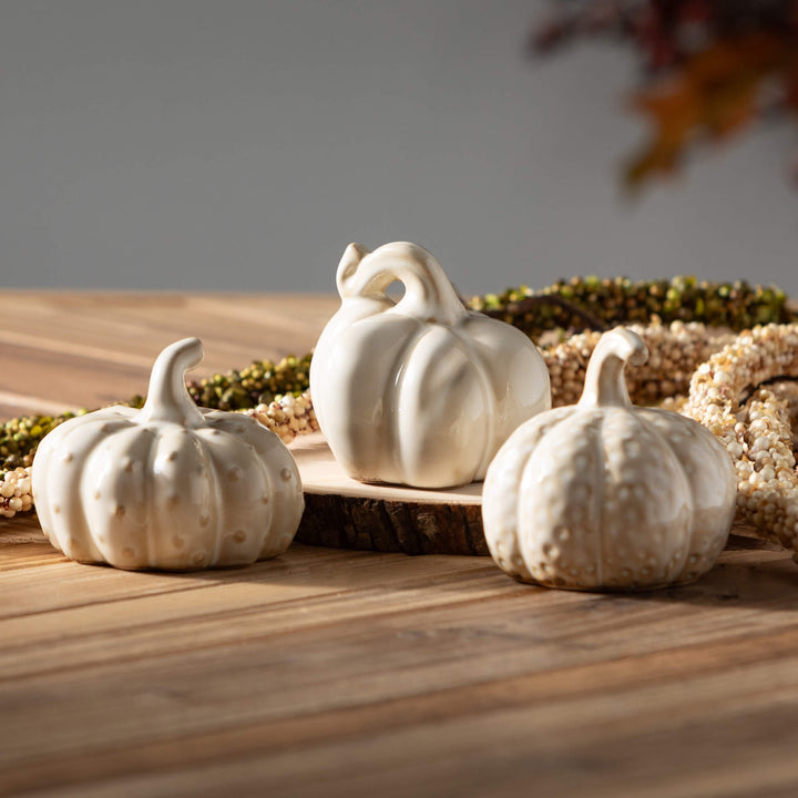 Stoneware Cream Pumpkins