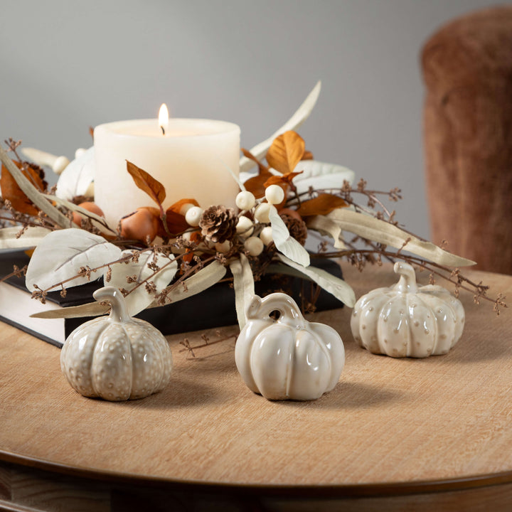 Stoneware Cream Pumpkins