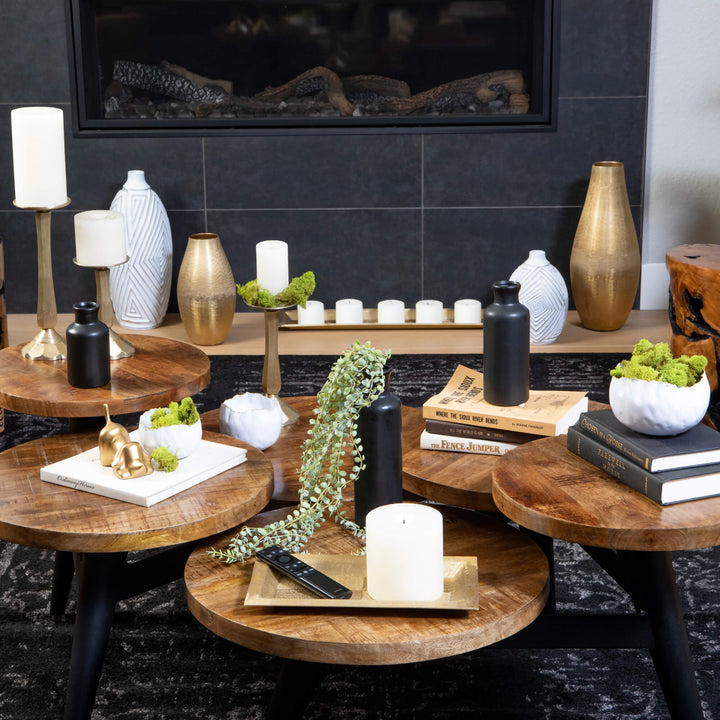 Scalloped Organic Edge White Bowls with Golden Edge