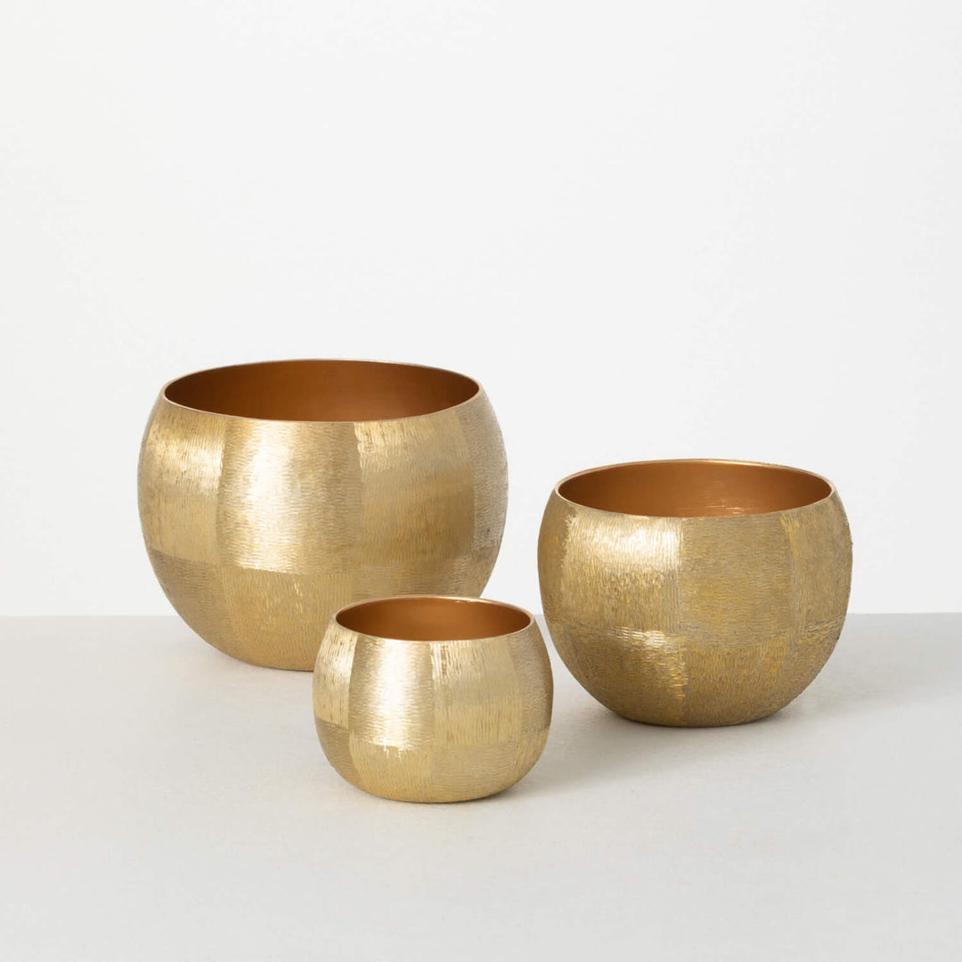 Brushed Gold Rounded Pots