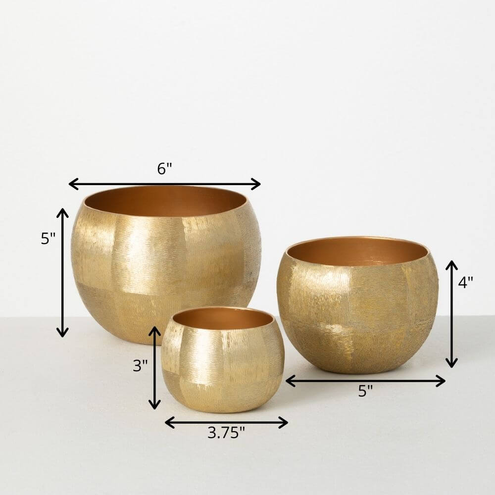 Brushed Gold Rounded Pots