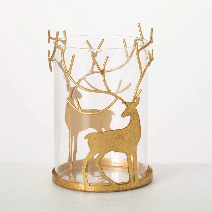 Gold Deer Pillar Candleholder