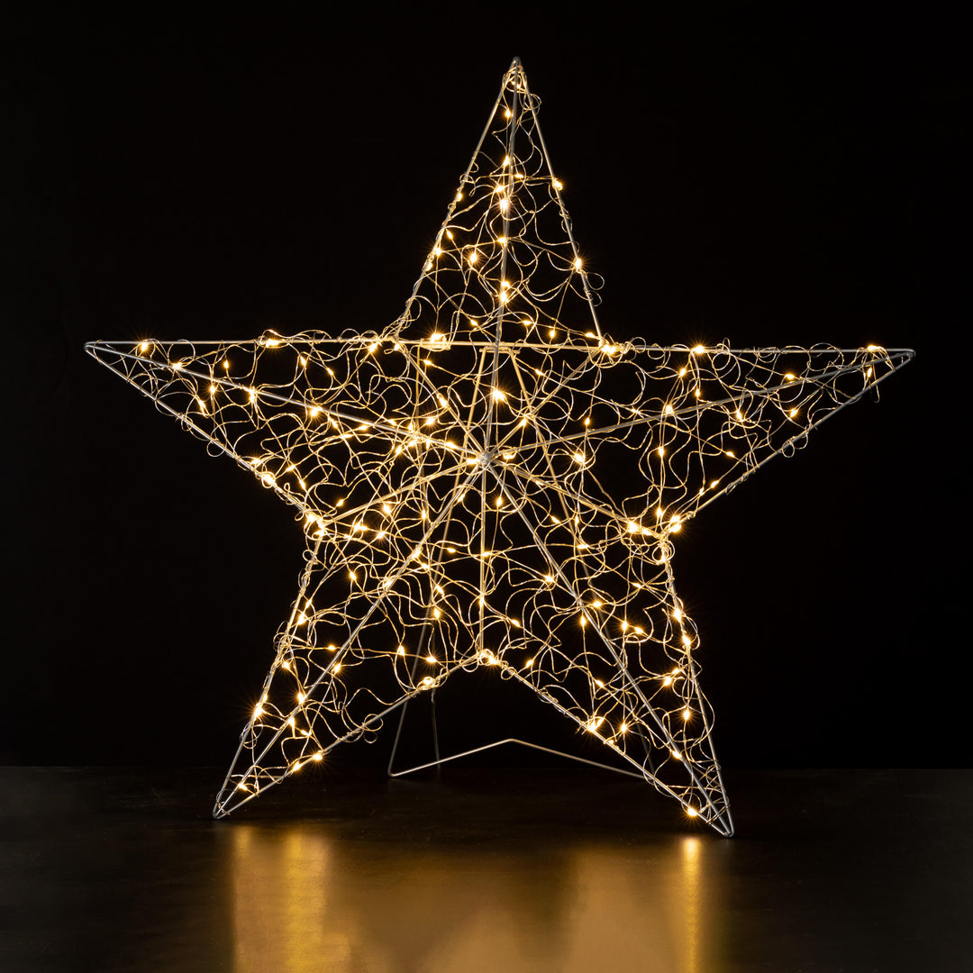 Silver Lighted Star with Stand