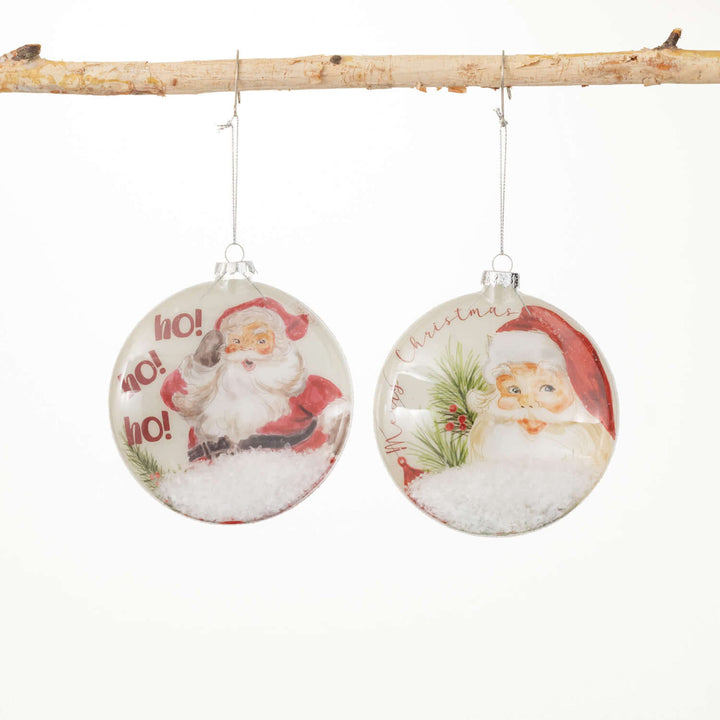 Retro Santa Disc Ornament