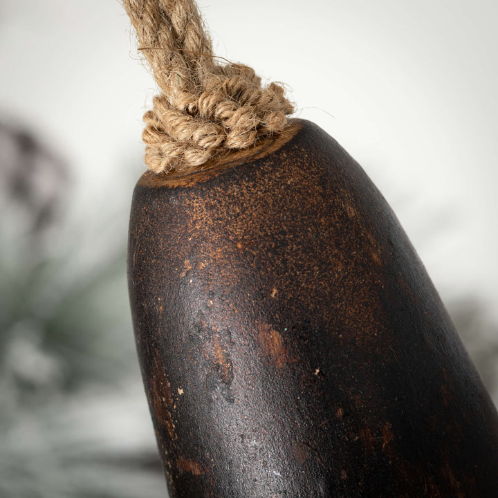 Rustic Bell with Rope Ornament