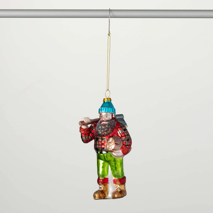 Lumberjack Glass Ornament