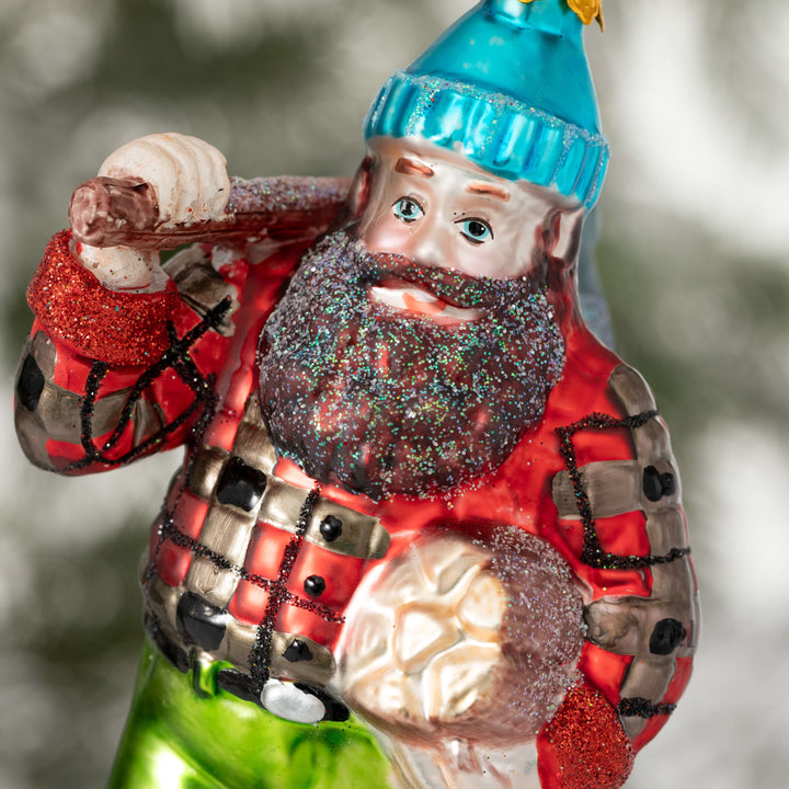 Lumberjack Glass Ornament