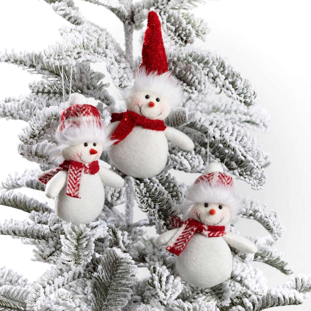 Plush Snowman Ornaments