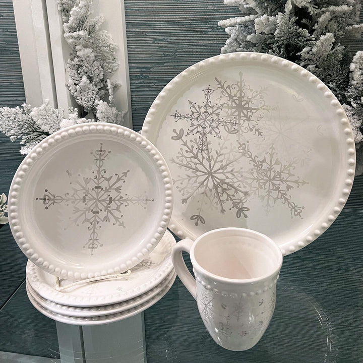 White Silver Snowflake Mug