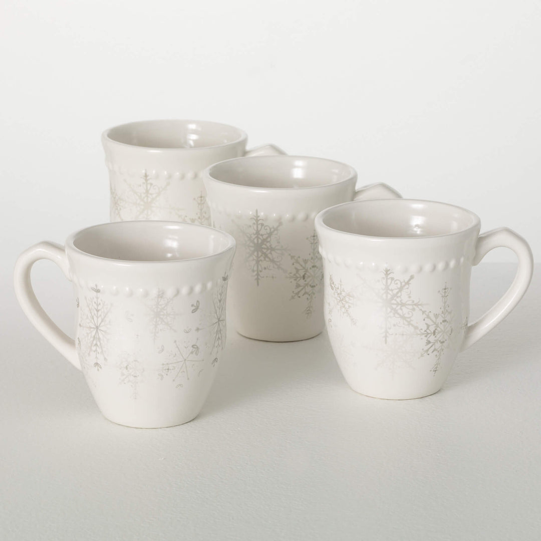 White Silver Snowflake Mug