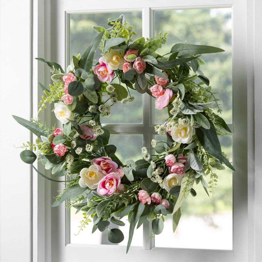 24" Ranunculus Mini Blossom Wreath