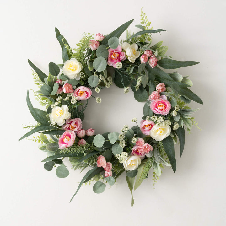 24" Ranunculus Mini Blossom Wreath