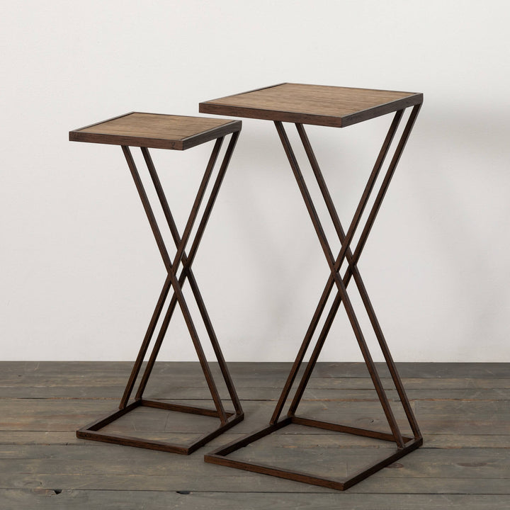 Wood + Metal Stacking Drink Tables