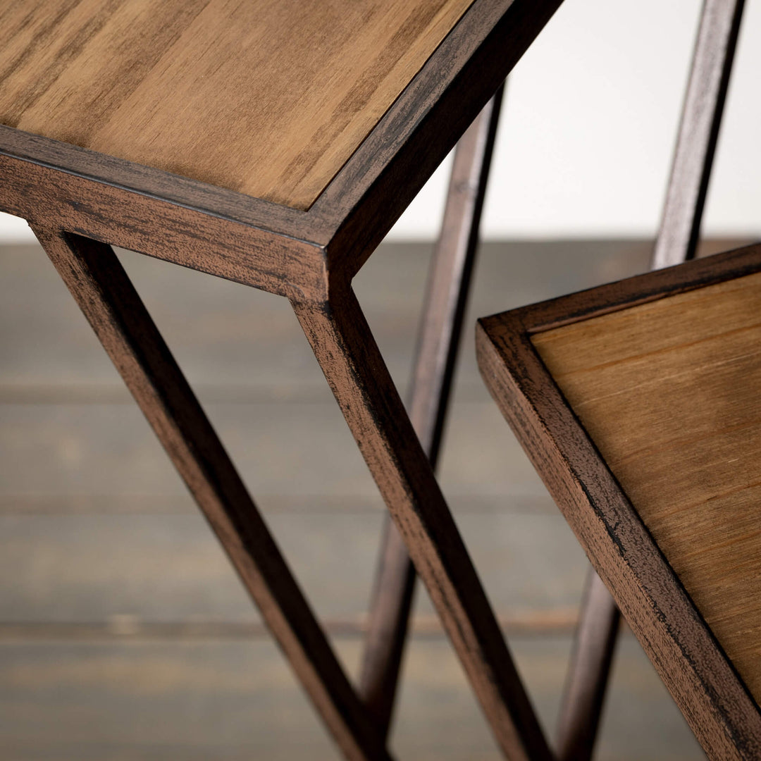 Wood + Metal Stacking Drink Tables