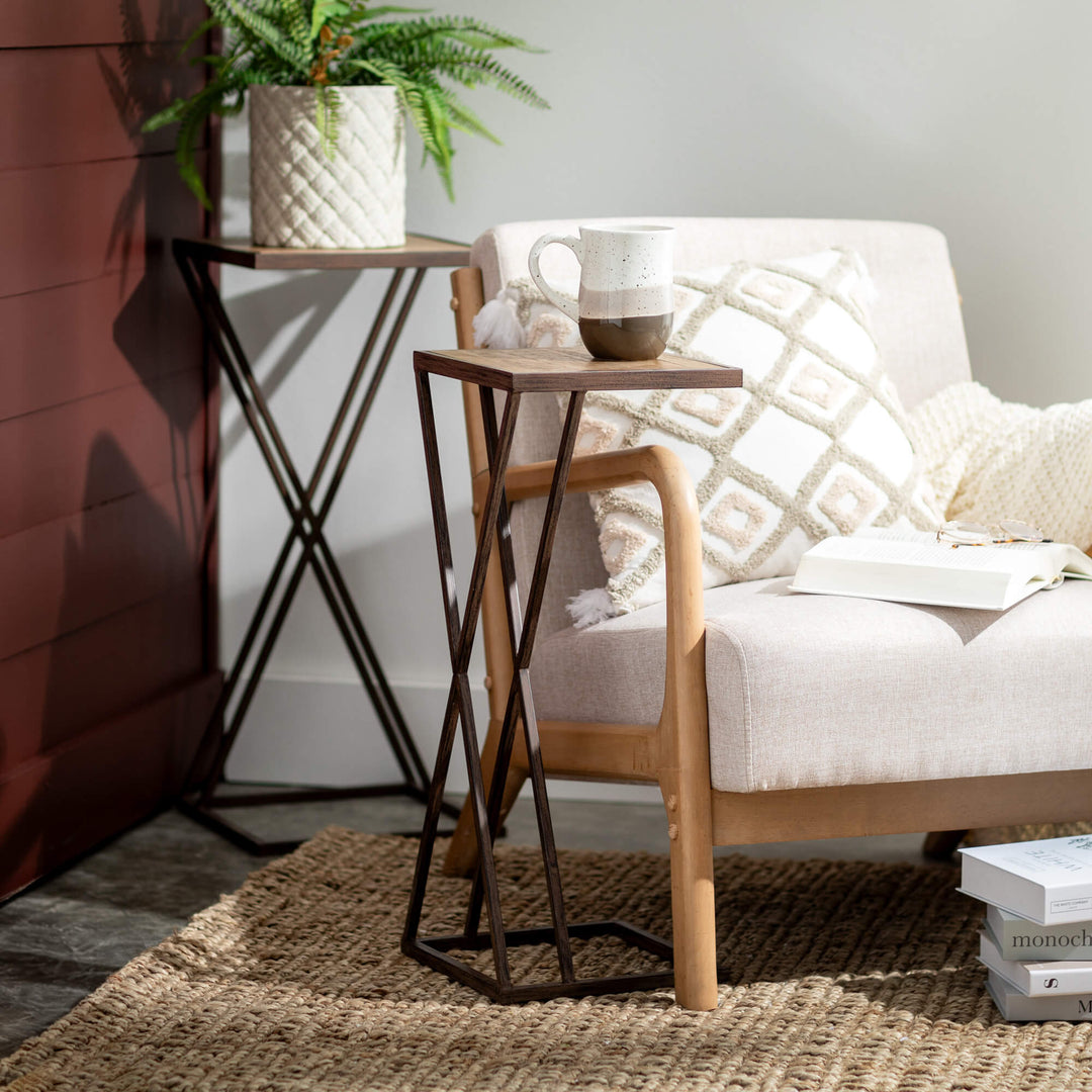 Wood + Metal Stacking Drink Tables