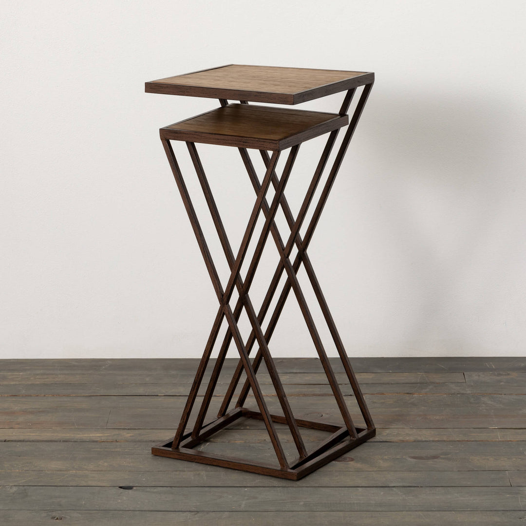 Wood + Metal Stacking Drink Tables