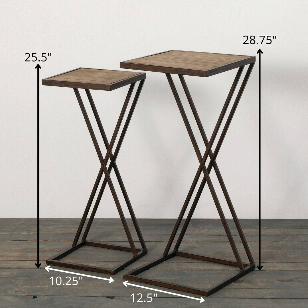 Wood + Metal Stacking Drink Tables