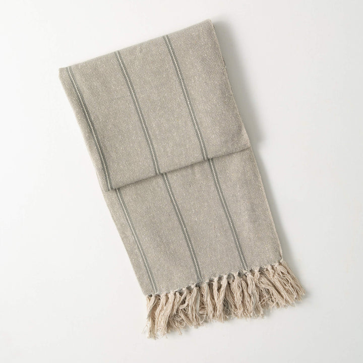 Smoke Gray Striped Throw Blanket