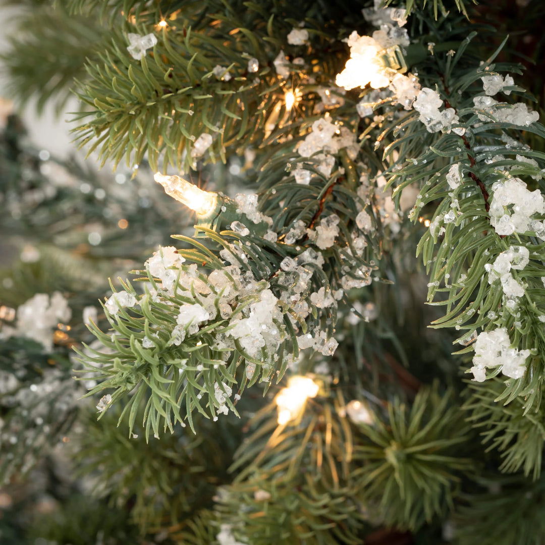 Potted Lit Iced Pine Tree, 4.5'