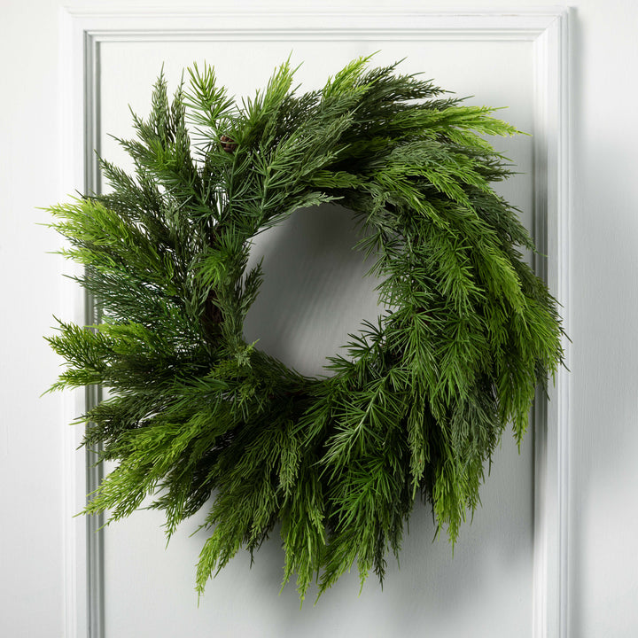 Lush Green Cedar Wreath, 23"