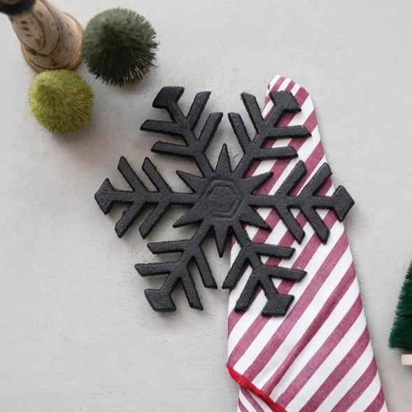 Snowflake Shape Cast Iron Trivet, 8.5" x 7.5"