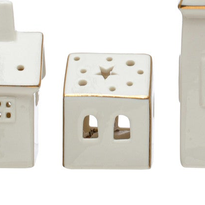 White Stoneware Light-up Village, LED