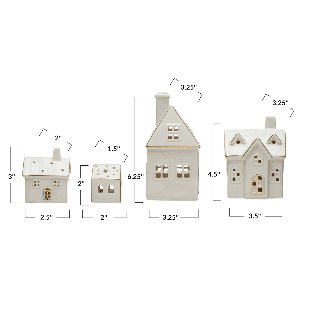 White Stoneware Light-up Village, LED