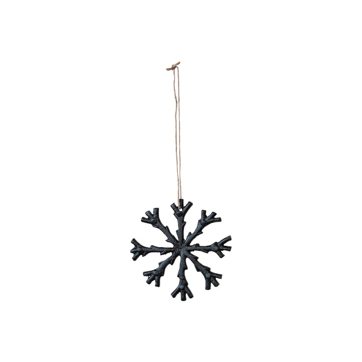 Cast Aluminum Snowflake Ornament, Black