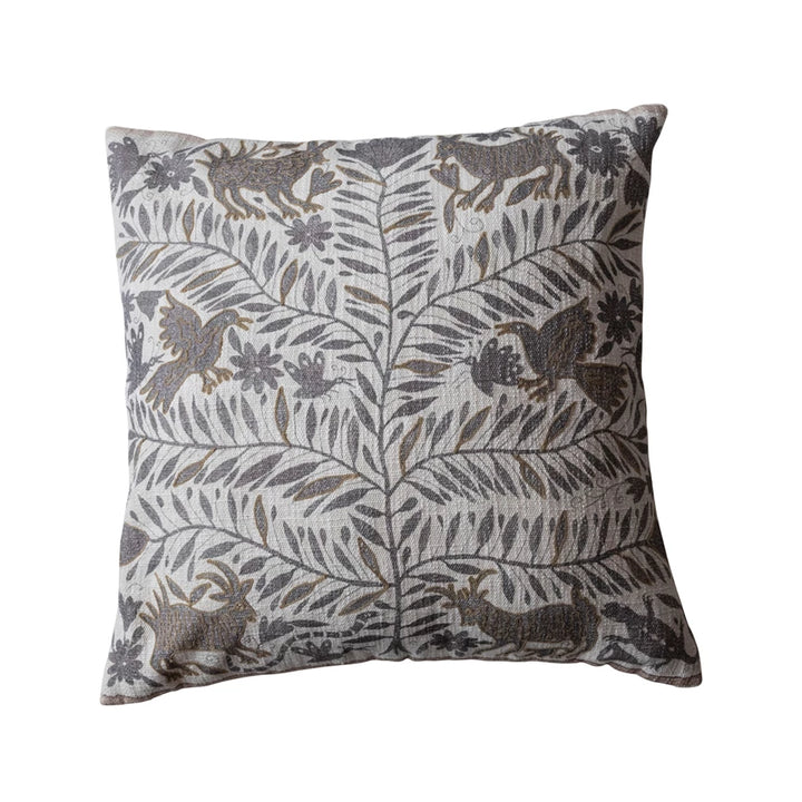 Otomi Pattern + Chambray Woven Cotton Pillow, 24"