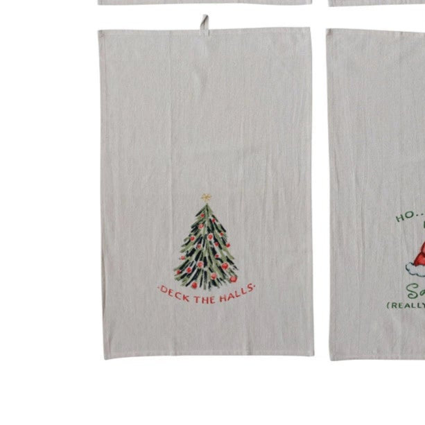 Holiday Cotton Printed Tea Towel, 28"L x 18"W