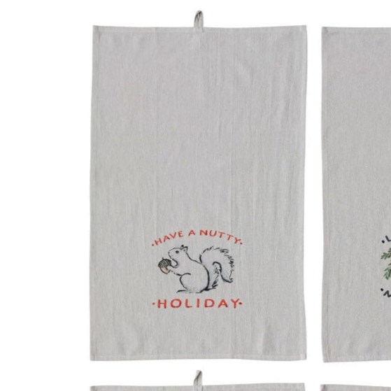 Holiday Cotton Printed Tea Towel, 28"L x 18"W