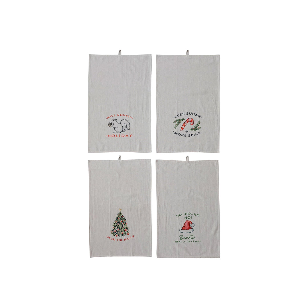 Holiday Cotton Printed Tea Towel, 28"L x 18"W