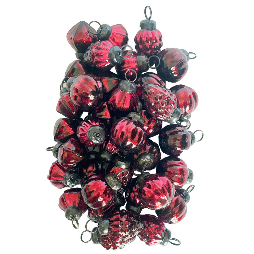 1" Embossed Mercury Glass Ornaments